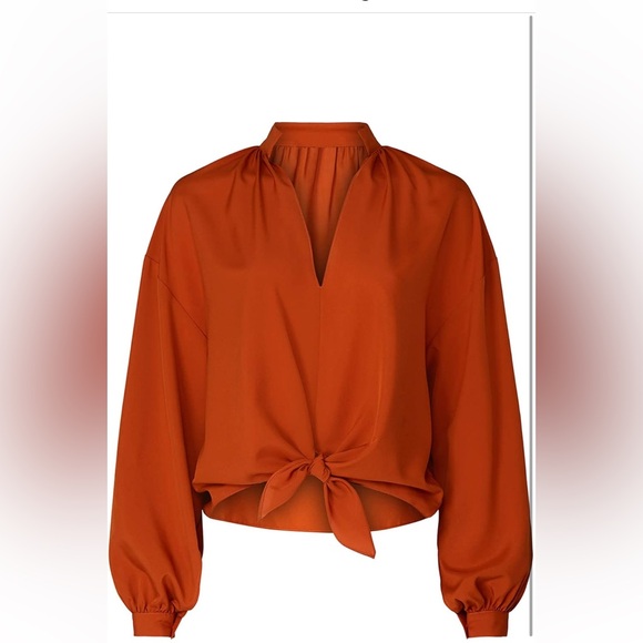 NWT TOME Collective Tie Front Blouse - Picture 5 of 6